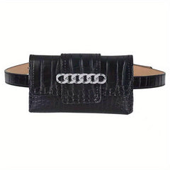 Stylish Snake Skin Pattern Waist Bag Mini Square Belt Bag