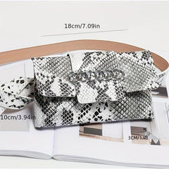 Stylish Snake Skin Pattern Waist Bag Mini Square Belt Bag
