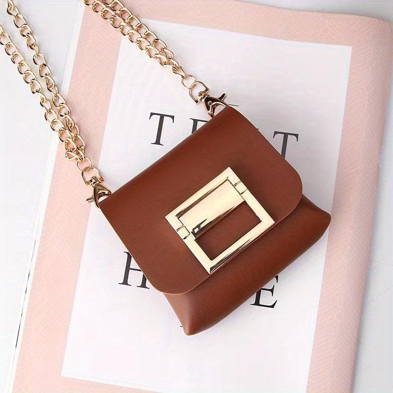 Stylish Mini Flap Shoulder Bag with Chain Strap