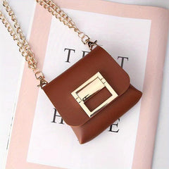 Stylish Mini Flap Shoulder Bag with Chain Strap
