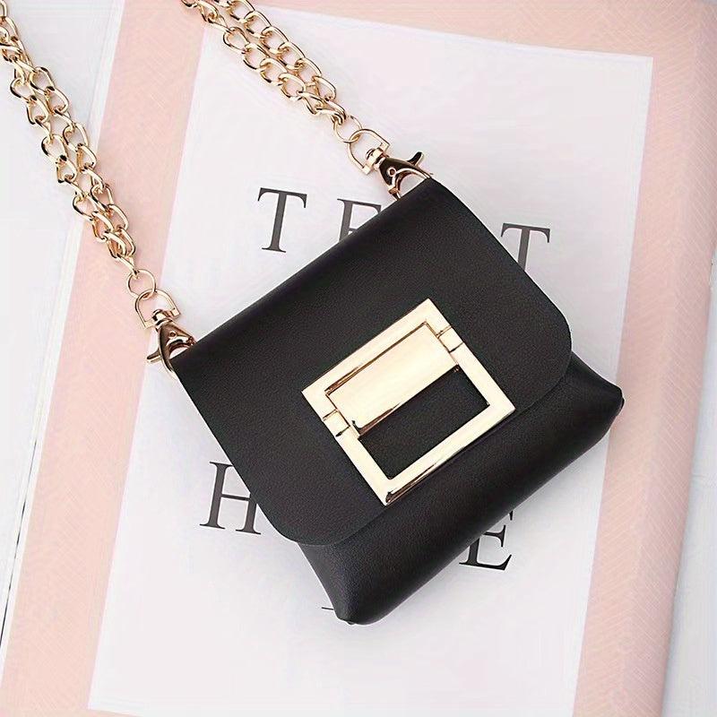 Stylish Mini Flap Shoulder Bag with Chain Strap
