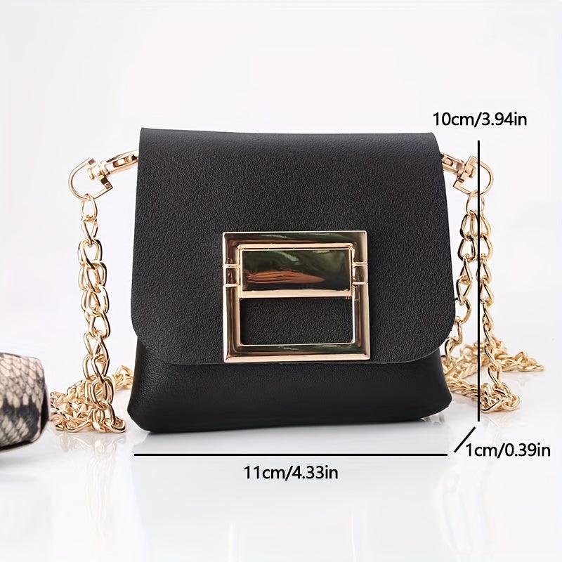 Stylish Mini Flap Shoulder Bag with Chain Strap