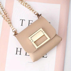 Stylish Mini Flap Shoulder Bag with Chain Strap
