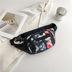 Vintage Ethnic Floral Print Chest Bag Zipper Crossbody Purse