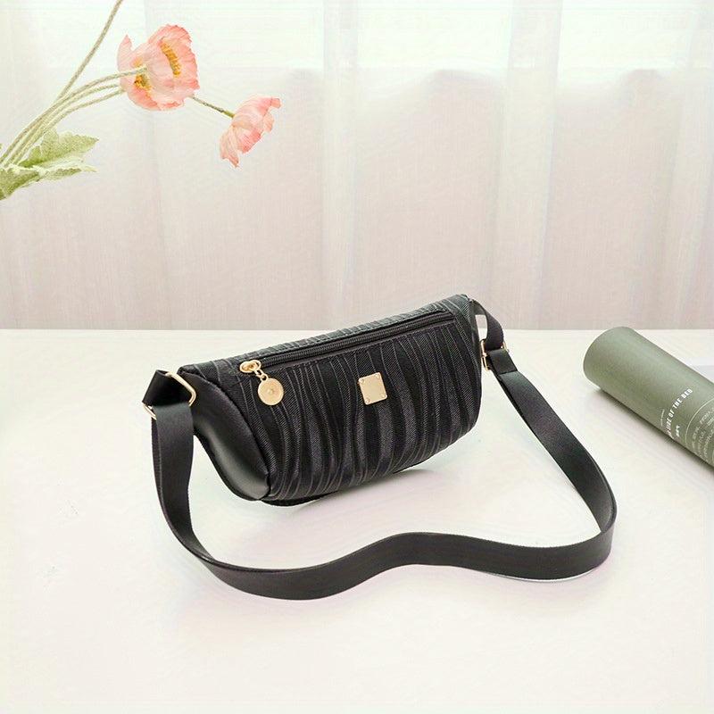Wave Pattern Underarm Bag PU Leather Textured Fanny Pack