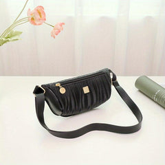 Wave Pattern Underarm Bag PU Leather Textured Fanny Pack