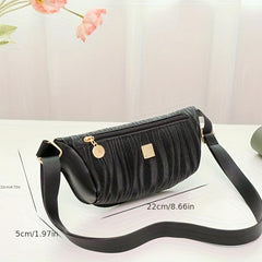 Wave Pattern Underarm Bag PU Leather Textured Fanny Pack