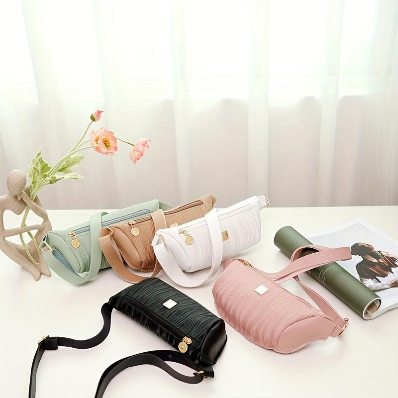 Wave Pattern Underarm Bag PU Leather Textured Fanny Pack