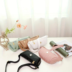 Wave Pattern Underarm Bag PU Leather Textured Fanny Pack