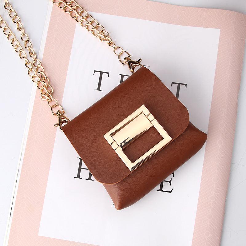 Mini Chain Crossbody Bag PU Leather Textured Bag Purse