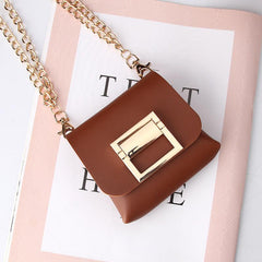 Mini Chain Crossbody Bag PU Leather Textured Bag Purse