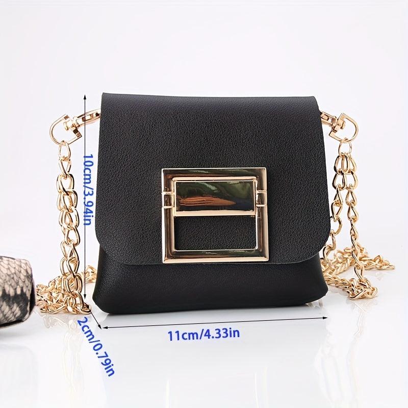 Mini Chain Crossbody Bag PU Leather Textured Bag Purse