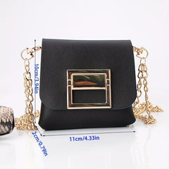 Mini Chain Crossbody Bag PU Leather Textured Bag Purse