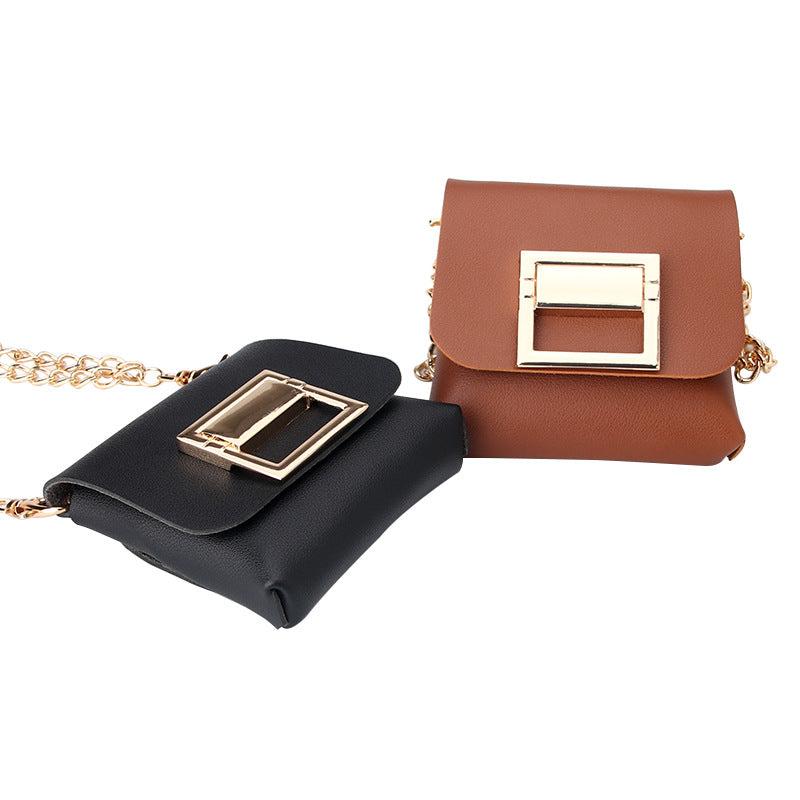 Mini Chain Crossbody Bag PU Leather Textured Bag Purse