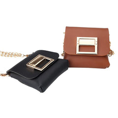 Mini Chain Crossbody Bag PU Leather Textured Bag Purse