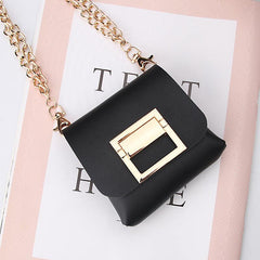Mini Chain Crossbody Bag PU Leather Textured Bag Purse