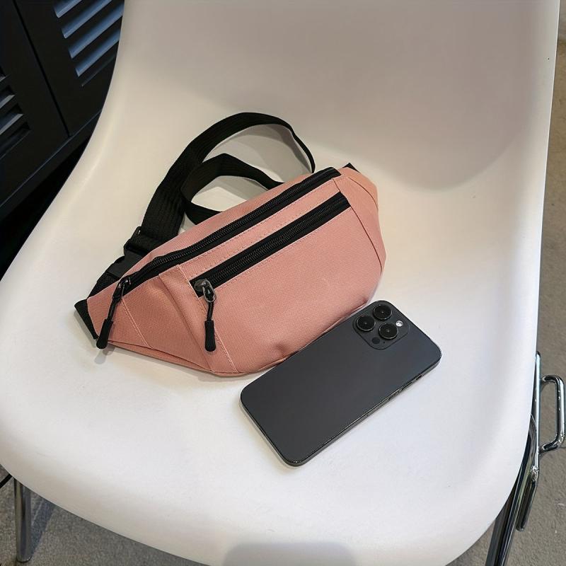 Minimalist Nylon Zipper Chest Bag Lightweight Crossbody Sling