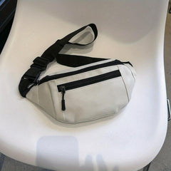 Minimalist Nylon Zipper Chest Bag Lightweight Crossbody Sling