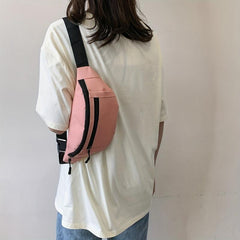 Minimalist Nylon Zipper Chest Bag Lightweight Crossbody Sling