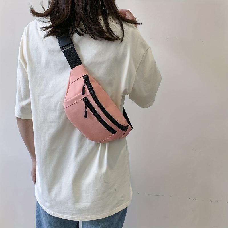 Minimalist Nylon Zipper Chest Bag Lightweight Crossbody Sling