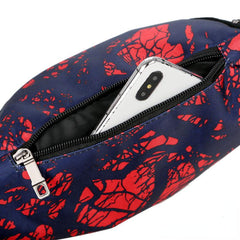 Print Durable Chest Bag Zipper Waist Pack Nylon Crossbody Bag