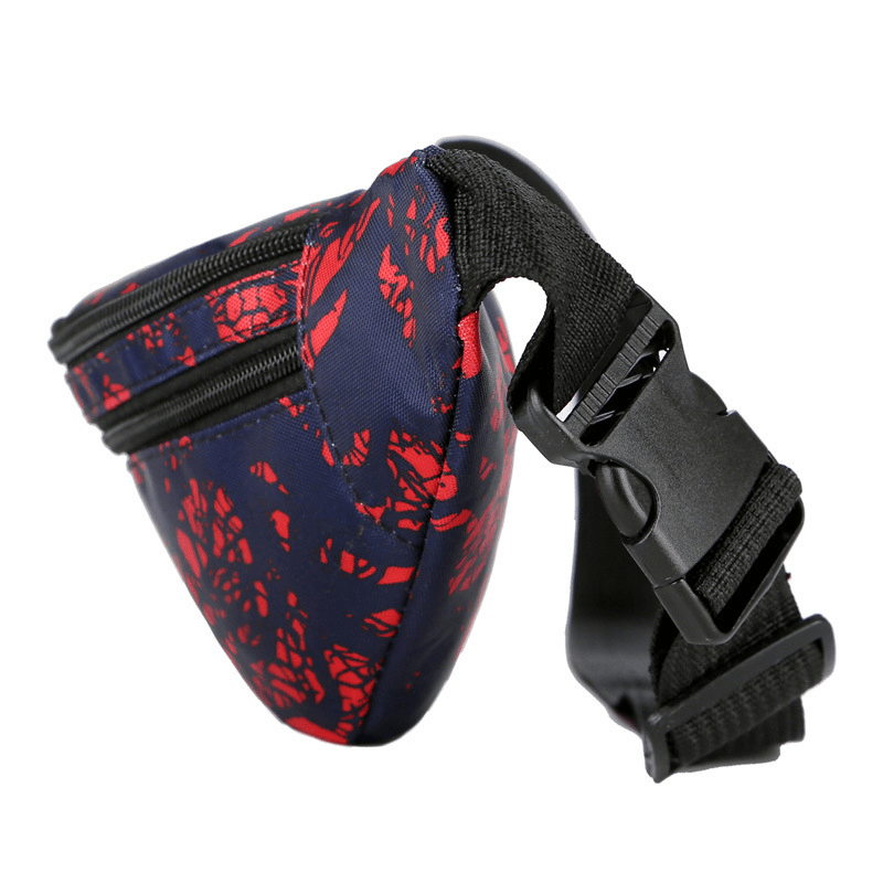 Print Durable Chest Bag Zipper Waist Pack Nylon Crossbody Bag