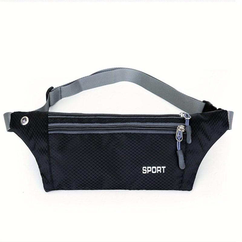 Waterproof Zipper Chest Bag Sport Gym Earphone Hole Fanny Pack