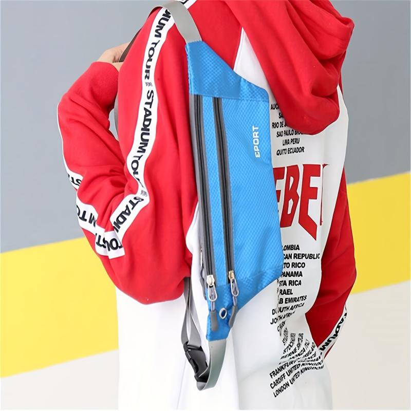 Waterproof Zipper Chest Bag Sport Gym Earphone Hole Fanny Pack