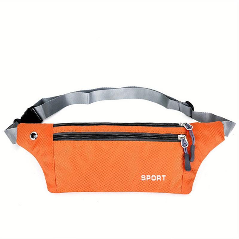 Waterproof Zipper Chest Bag Sport Gym Earphone Hole Fanny Pack
