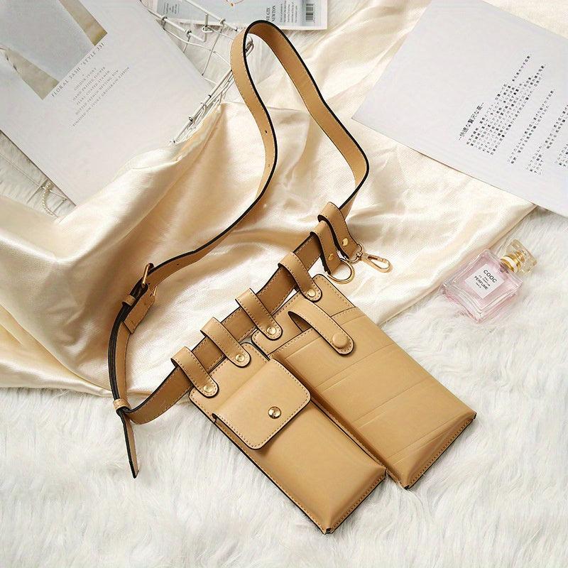 Vintage Double Pocket Belt Bag Gothic Y2K Waist Bag Women's Stylish
