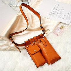 Vintage Double Pocket Belt Bag Gothic Y2K Waist Bag Women's Stylish