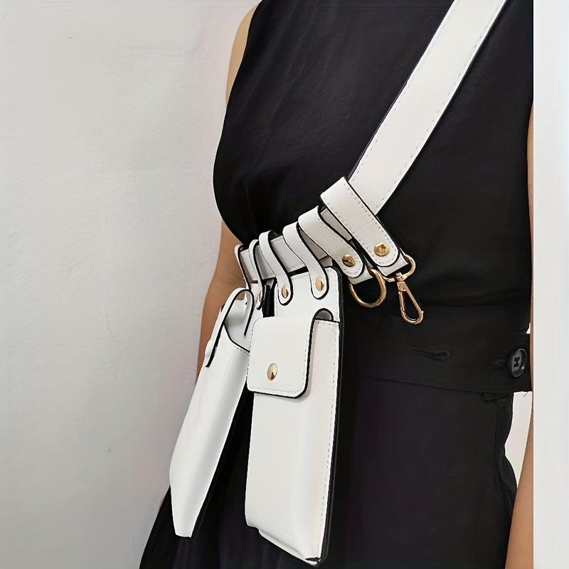 Vintage Double Pocket Belt Bag Gothic Y2K Waist Bag Women's Stylish