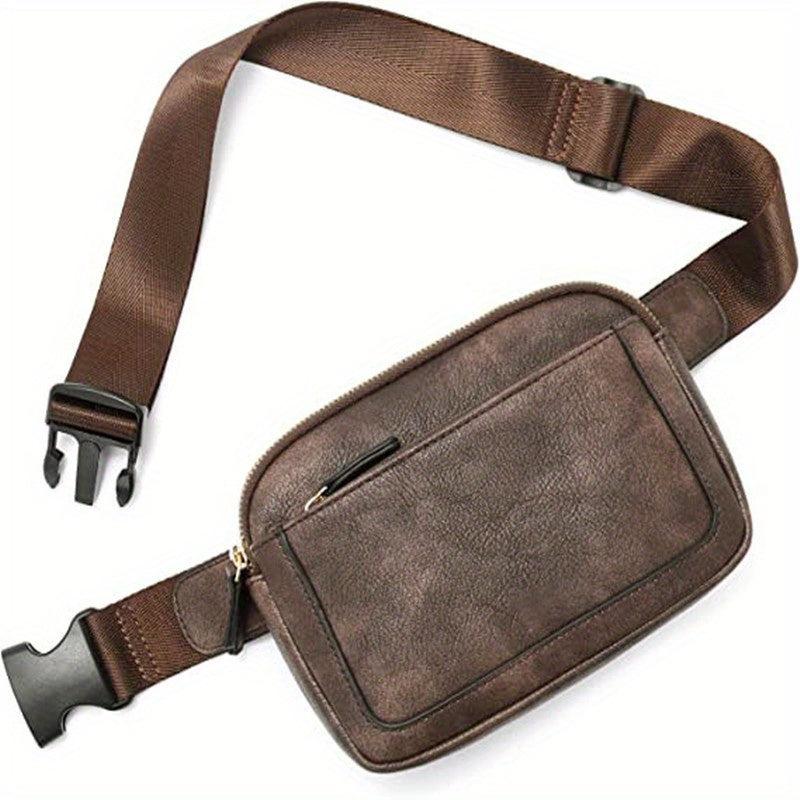 Outdoor Sports Waist Bag Faux Leather Crossbody Bag