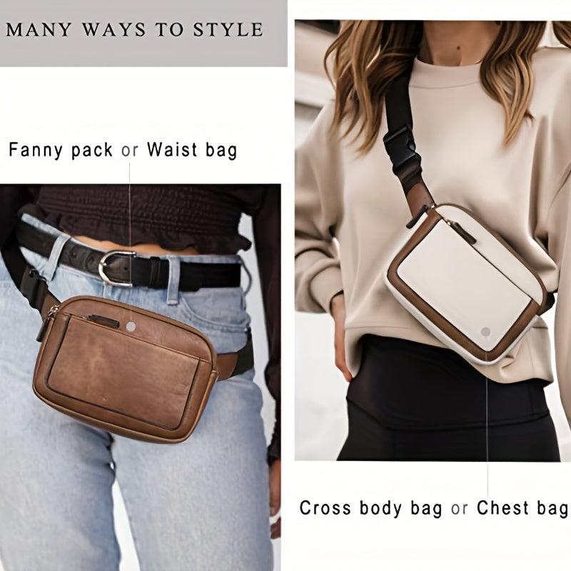 Outdoor Sports Waist Bag Faux Leather Crossbody Bag