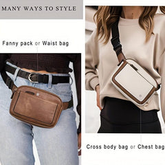 Outdoor Sports Waist Bag Faux Leather Crossbody Bag