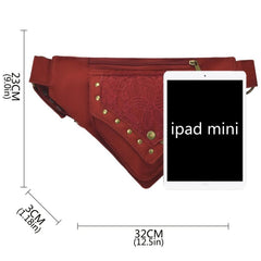 Steampunk Lace Fanny Pack Gothic Studded Belt Bag