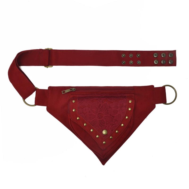Steampunk Lace Fanny Pack Gothic Studded Belt Bag