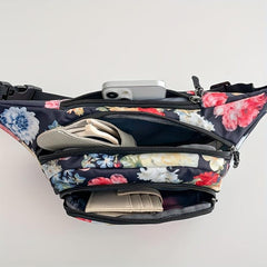 Floral Pattern Waist Bag Outdoor Crossbody Nylon Fanny Pack
