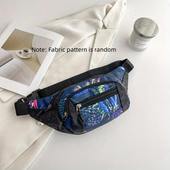 Floral Pattern Waist Bag Outdoor Crossbody Nylon Fanny Pack