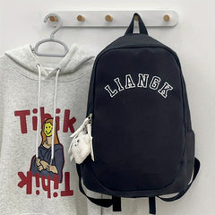 Large Capacity Student Backpack College School Bag with Pendant