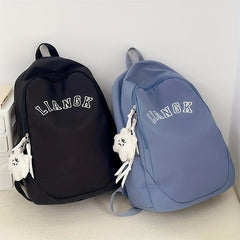 Large Capacity Student Backpack College School Bag with Pendant