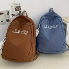 Large Capacity Student Backpack College School Bag with Pendant
