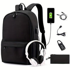 Multifunction Student Backpack USB Charging High Canvas School Bag