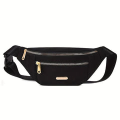 Outdoor Sports Waist Bag Zipper Front Crossbody Bag