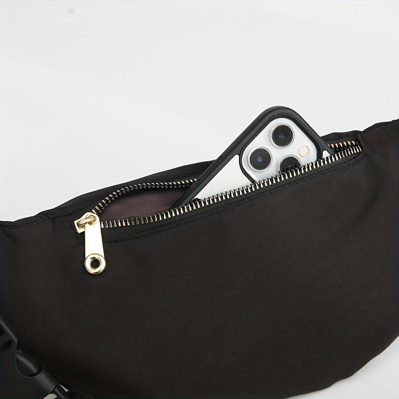Outdoor Sports Waist Bag Zipper Front Crossbody Bag