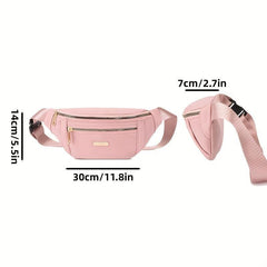Outdoor Sports Waist Bag Zipper Front Crossbody Bag