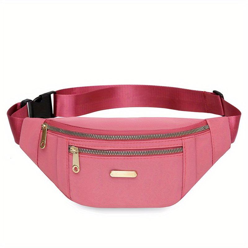 Outdoor Sports Waist Bag Zipper Front Crossbody Bag