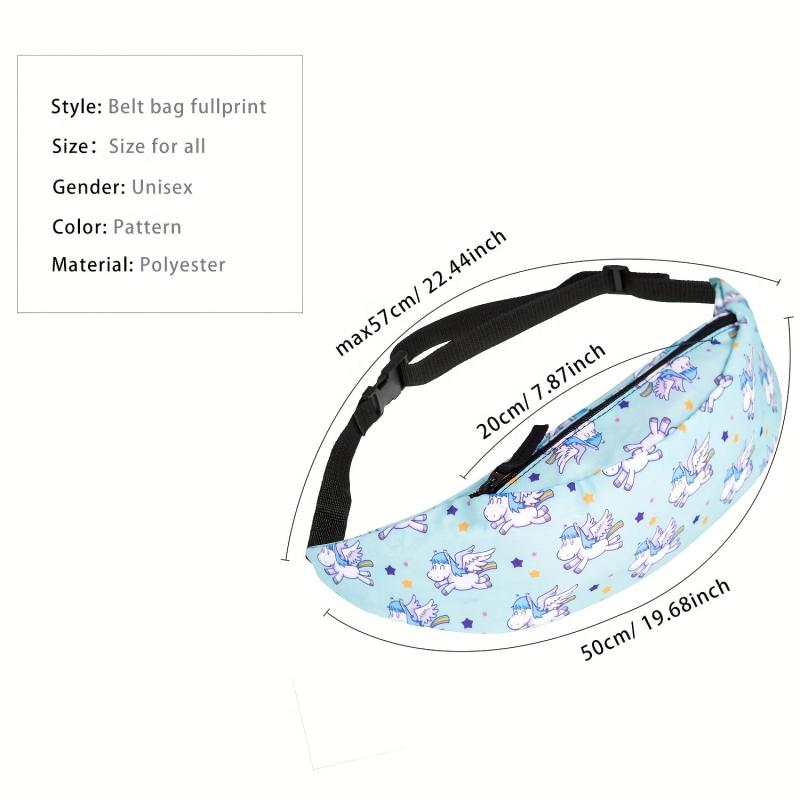 Unicorn Pattern Waist Bag Casual Fabric Hip Pouch Bum Bag