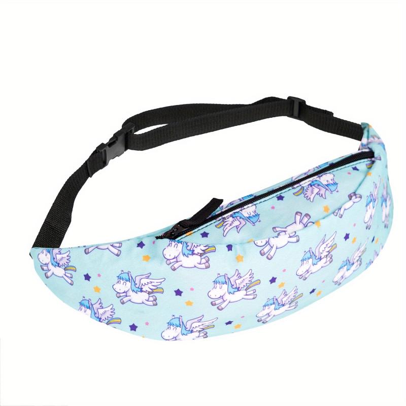 Unicorn Pattern Waist Bag Casual Fabric Hip Pouch Bum Bag