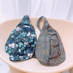 Retro Floral Ethnic Print Sling Bag Portable Sports Fitness Chest Bag